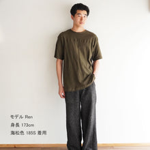 画像をギャラリービューアに読み込む, 吊り編み オーガニックコットン フロントヨークTシャツ