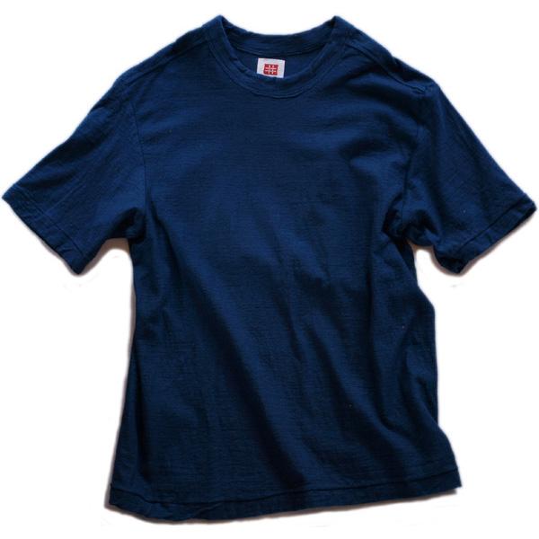 縹（はなだ）色　吊り編み オーガニックコットン Tシャツ 半袖/長袖