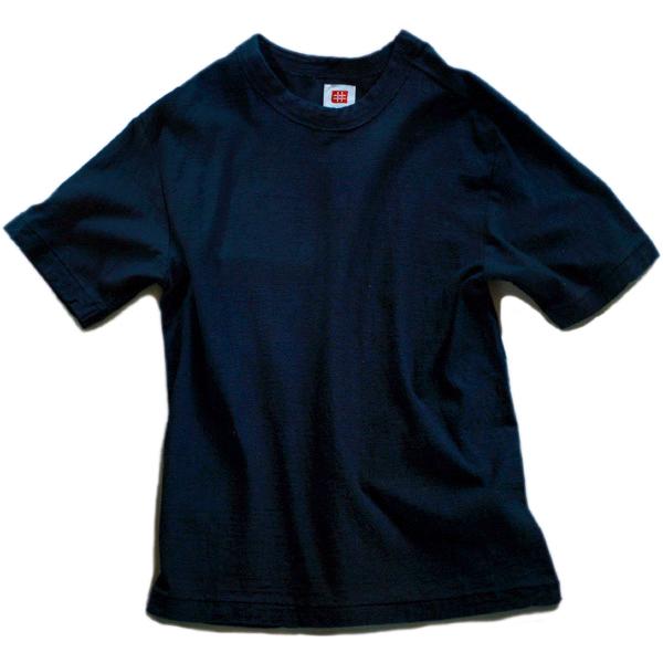 鉄紺（てつこん）色　吊り編み オーガニックコットン Tシャツ 半袖/長袖