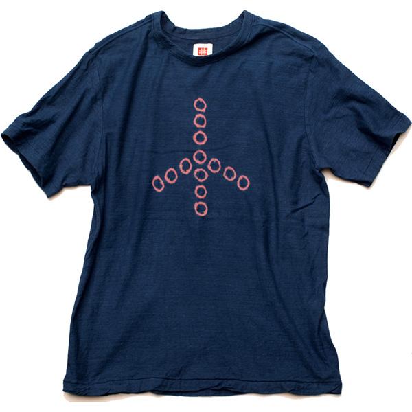 絞り染め オーガニックコットン Tシャツ 吊り編み「逆まる」