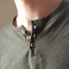 画像をギャラリービューアに読み込む, 吊り編み オーガニックコットン メンズ ヘンリーネック 長袖