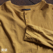 画像をギャラリービューアに読み込む, 吊り編み オーガニックコットン メンズ ヘンリーネック 長袖