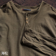 画像をギャラリービューアに読み込む, 吊り編み オーガニックコットン メンズ ヘンリーネック 長袖