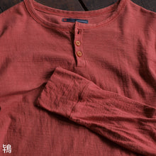 画像をギャラリービューアに読み込む, 吊り編み オーガニックコットン メンズ ヘンリーネック 長袖