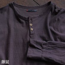 画像をギャラリービューアに読み込む, 吊り編み オーガニックコットン メンズ ヘンリーネック 長袖