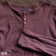 画像をギャラリービューアに読み込む, 吊り編み オーガニックコットン メンズ ヘンリーネック 長袖