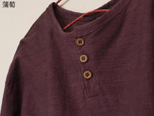 画像をギャラリービューアに読み込む, 吊り編み オーガニックコットン メンズ ヘンリーネック 長袖