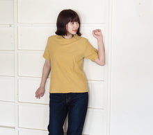 画像をギャラリービューアに読み込む, 黄蘗（きはだ）色　吊り編み オーガニックコットン Tシャツ 半袖/長袖
