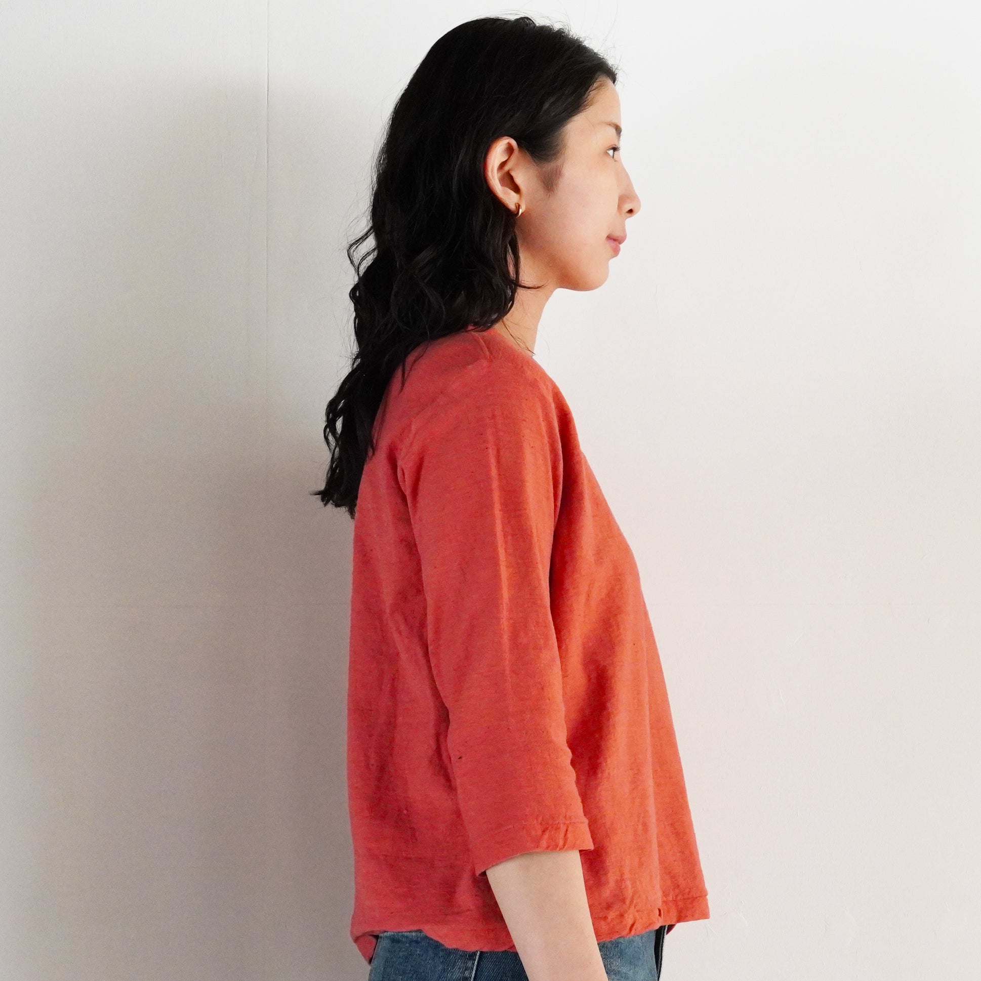 カットソー(長袖/七分) Stitch Linen Knit セール】CROSS & STITCH 6.2オンス オープンエンド フットボール 七分
