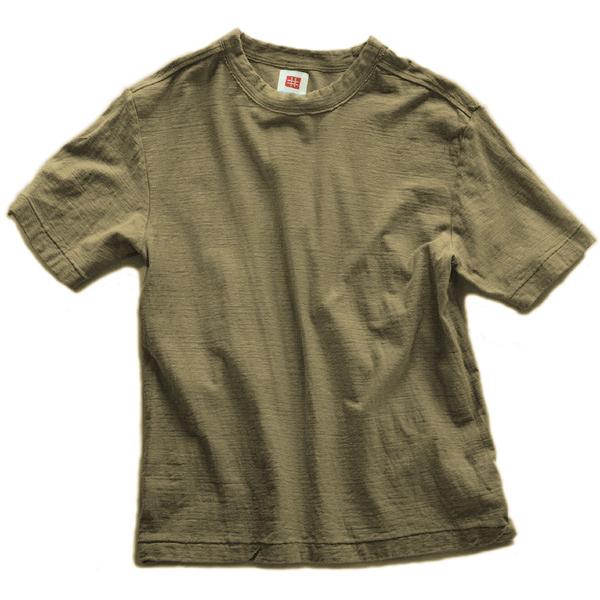 老竹（おいたけ）色　吊り編み オーガニックコットン Tシャツ 半袖/長袖